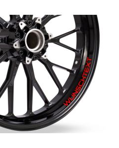 Wunschtext im Felgenbett