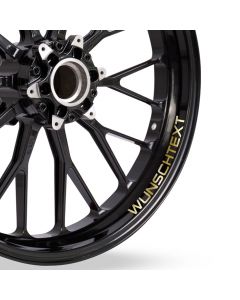 Wunschtext im Felgenbett Chrom