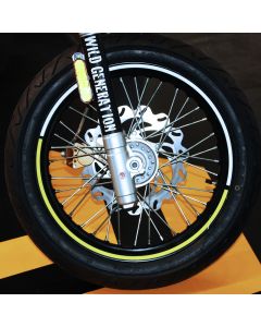 Felgenrandaufkleber gelb weiß