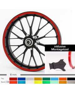 Felgenrandaufkleber 6mm reflektierend Montagetool