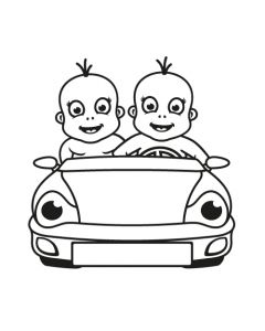 Babyaufkleber Jan & Tim