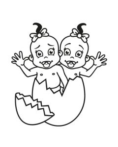 Babyaufkleber Nina & Jana